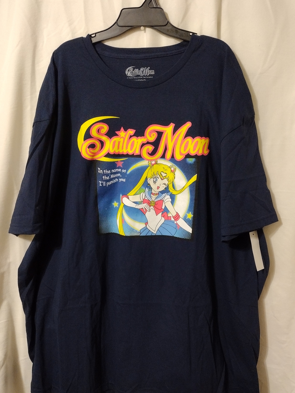 NWT Navy Sailor Moon Graphic Tee with Yellow & Pink Logo 3XL
